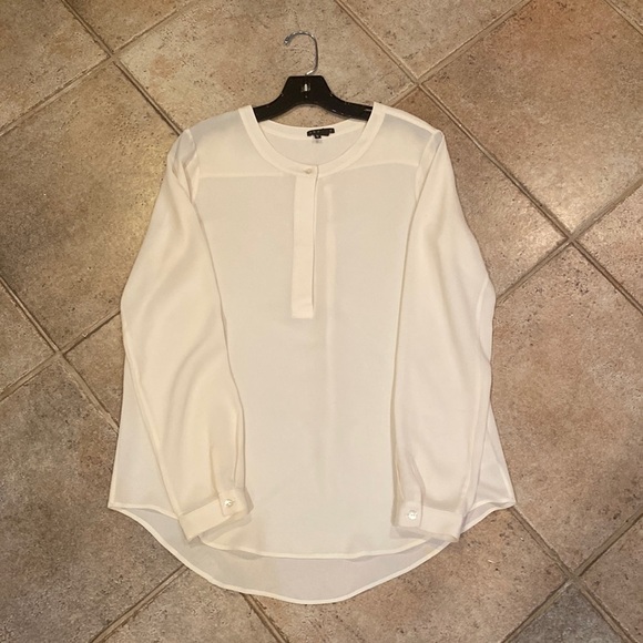 theory Ivory sheer blouse size medium - Picture 1 of 3